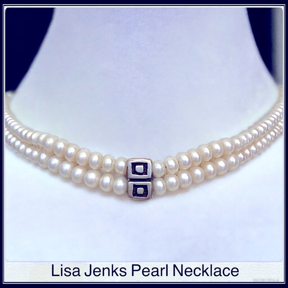 Lisa Jenks Pearl And Sterling Silver Accents Choker Necklace